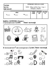 Đề kiểm tra định kì học kì II Tiếng anh lớp 1 - Năm học 2014-2015